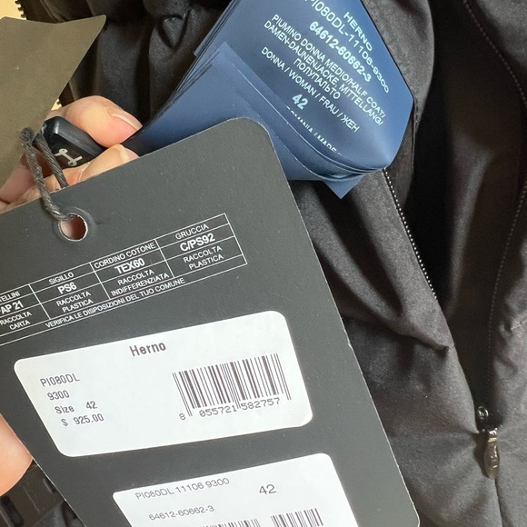 🖤SOLD🖤 Herno Laminar Water Repellent Hooded Down Puffer Coat BLACK, Sz 6 US/42 - Picture 11 of 12